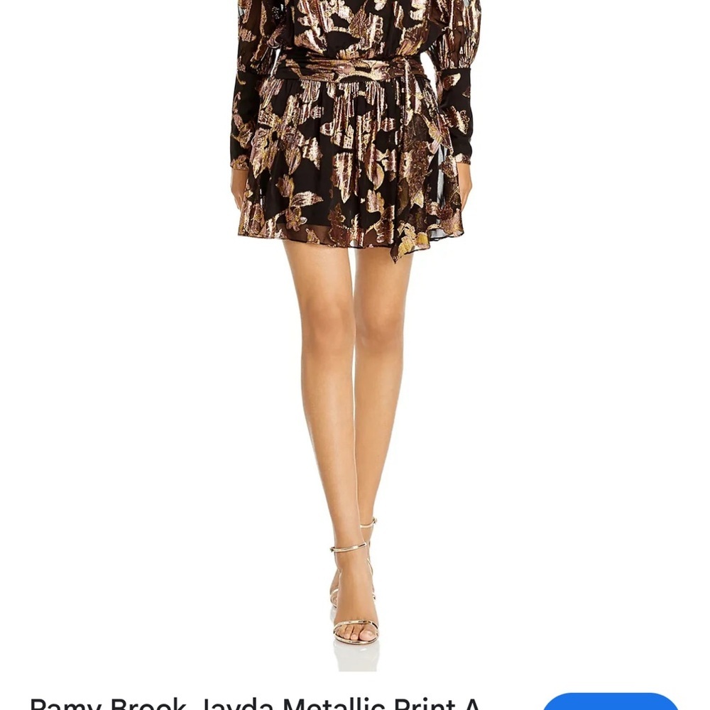 Ramy Brook Jayda dress size XS black gold silk - Picture 4 of 8